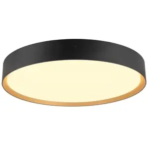SLV Plafonnier Decona Ø 42cm Noir Avec Or - 3000k/4000k - 1008924 pas cher