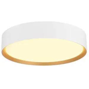SLV Plafonnier Decona Ø 30cm Blanc Avec Or - 3000k/4000k - 1008919 pas cher
