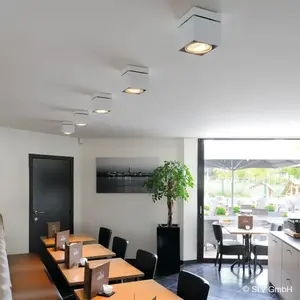 SLV KARDAMOD, plafonnier intérieur, simple, carré, blanc, GU10/QPAR111, 75W max - Luminaires encastrés