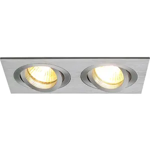 Comparateur de prix : SLV NEW TRIA 155, encastré de plafond intérieur, double, alu brossé, GU10/QPAR51, 2x 50W max - Spot de plafond