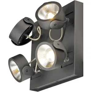 SLV Kalu Lampe de Mur et de plafond, aluminium, noir