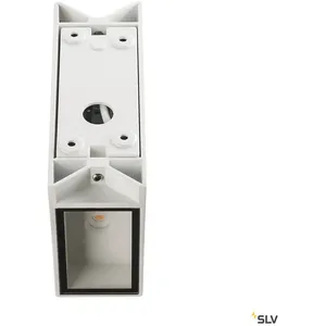 SLV QUAD 2 XL, applique, carrée, blanche, LED, 2x3W, 3000K up-down, IP44