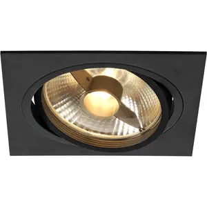 SLV New Tria Es111 Encastr?, Carr?, Noir, Max. 75w, Lames Ressorts