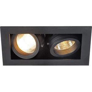 SLV KADUX 2 GU10 encastré carré, noir, max. 2x50W