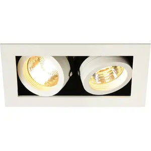 SLV Kadux, encastre de plafond interieur, double, blanc mat, gu10-qpar51, 2x 50w max