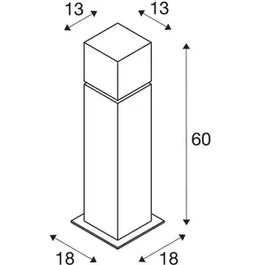 Comparateur de prix : SLV Square Pole 60 E27, edelstahl304, acier inoxydable