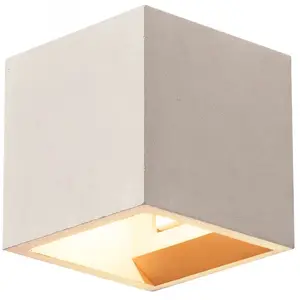 SLV Slv Solid Cube Applique Murale En Béton, Grise