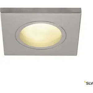SLV Dolix Out luminaire encastré IP65 GU10 230V gris argenté rectangulaire pas cher