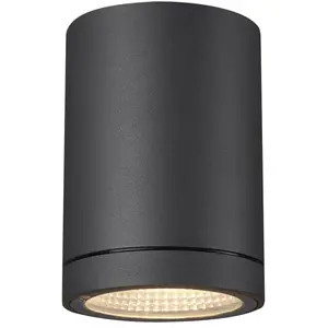 SLV Enola, plafonnier extérieur, rond, s, anthracite, led, 9w, 3000k/4000k, ip65