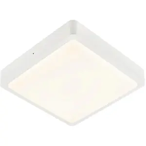 SLV Applique Et Plafonnier Ext?Rieur Carr? Slv Ainos, Blanc, Led, 18w, 3000k/4000k, Ip65, D?Tecteur De Mouvement