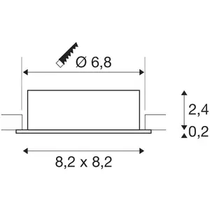 SLV Plafonnier encastré New Tria, alu, aluminium, longueur 8,2 cm pas cher