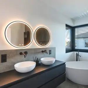 Comparateur de prix : SLV Trukko LED miroir mural IP44 CCT noir Ø 61cm