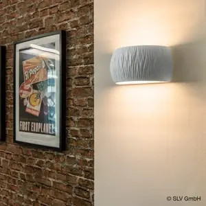 SLV PLASTRA, applique intérieure, incurvé, blanc, R7s 118mm, QT-DE12, 20W max - Lampes murales et de plafond
