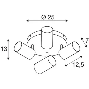 Comparateur de prix : SLV Asto Tube spot GU10 à 4 lampes rond blanc