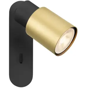 SLV PURI 2.0 Tube, plafonnier et applique en saillie, interrupteur, carré, 1x max. 6 W GU10, noir - Lampes murales et de plafond