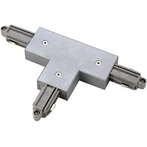 SLV Connecteur en t pour rail 1 allumage 230v, gris argent, terre gauche pas cher