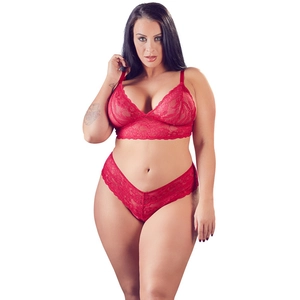 Cottelli Collection Ensemble soutien-gorge en dentelle avec entrejambe ouvert pas cher