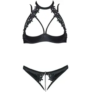 Cottelli Collection Ensemble séduisant avec soutien-gorge et string ouvert à l'entrejambe pas cher