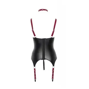 Comparateur de prix : Cottelli Collection Bondage Guêpière Quart Cup Sangles Noire & Rouge