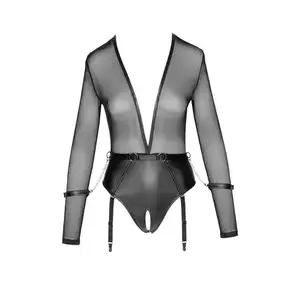 Comparateur de prix : Cottelli BONDAGE Body Ouvert Anneaux & Menottes Noir