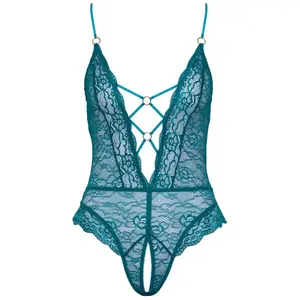Comparateur de prix : Cottelli Collection Bondage Body ouvert à l'entrejambe - Bleu-vert