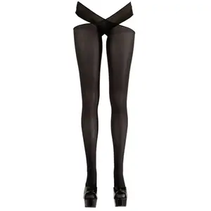 Comparateur de prix : Cottelli Collection Collant Ouvert Taille Croisée Noir