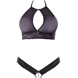 Comparateur de prix : Cottelli Collection Ensemble deux pièces sexy et transparent avec découpe à l'entrejambe