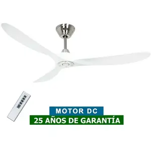 Casafan - Ventilateur de plafond Eco Genuino dc 152 Chrome & Blanc