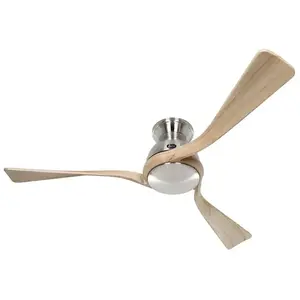 Casafan - Ventilateur de plafond 314051 Eco Regento 140cm bois naturel/chrome brossé pas cher