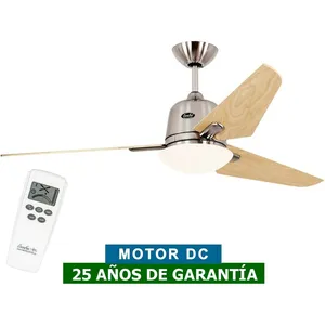 Comparateur de prix : Ventilateur de plafond avec lumière CasaFan 513250 eco aviatos 132 Erable / Chrome Satiné bn-ah