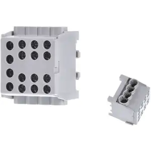 Bornier Répartiteur Gris - 160A - Cu ou Alu- 8 trous ( 2x35 et 6x25 mm² ) montage rail din pas cher