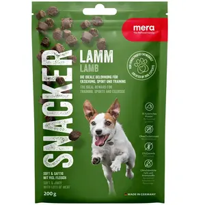Friandises mera Snacker pour chien - 200 g, agneau pas cher
