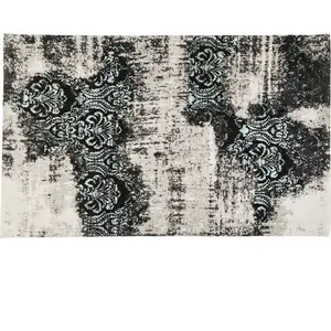 Kare Design Tapis en coton bleu, noir et gris 240x170