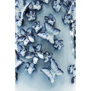 Comparateur de prix : KARE Vase Butterflies, bleu clair, hauteur 50 cm, grès cérame