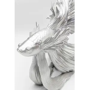 Comparateur de prix : Kare Statuette poisson combattant en polyrésine argentée 37x34