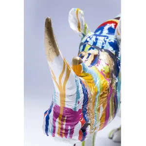 Comparateur de prix : Kare Design Déco rhino blanc coulées de peinture 55cm Kare Design