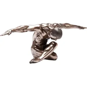 KARE Statue athlète homme assis aspect bronze 137cm. pas cher