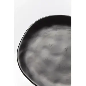 Kare Design Assiette plate en grès noir D26 - Lot de 4