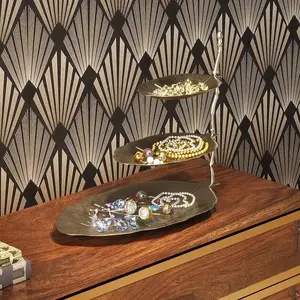 Comparateur de prix : Porte-bijoux feoeilles argentées 45cm Kare Design
