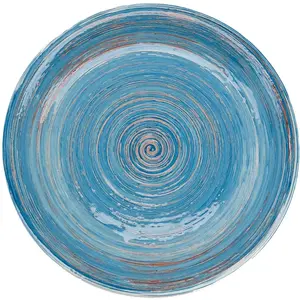 Kare Design Assiette plate en grès bleu D27 - Lot de 4 pas cher