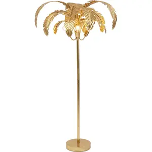 Comparateur de prix : Lampadaire - KARE - Feuilles de palmier - 170 cm - Doré - Design contemporain