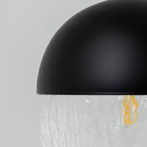 KARE Frozen suspension à 1 lampe noire Ø 20 cm
