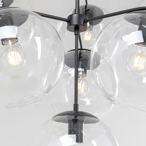 Suspension Lasmina 10 globes noire Kare Design pas cher