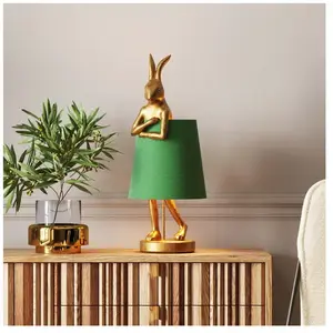 Comparateur de prix : Lampe Animal lapin dorée et verte 68cm Kare Design TU