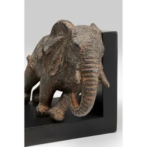 Kare Design Serre-livres éléphants en polyrésine marron H42 pas cher
