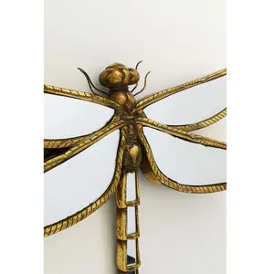 Kare WTD Dragonfly Miroir Mural avec Cadre en polyrésine Doré 45 cm pas cher