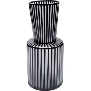 Kare Design Vase en verre gris clair mat et noir brillant H41