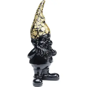 Comparateur de prix : Kare Figurine Nain Standing Noir Or 46 cm Décoration Plastique