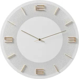 Kare Design Horloge murale Leonardo blanche et dorée Kare Design pas cher