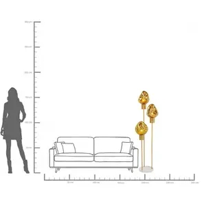 Kare Design Lampadaire en verre déstructuré et acier doréVendu parluminaire